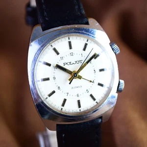 Vintage Men's Watch Poljot Alarm Signal Soviet Wristwatch 18 Jewels Serviced - Picture 1 of 12