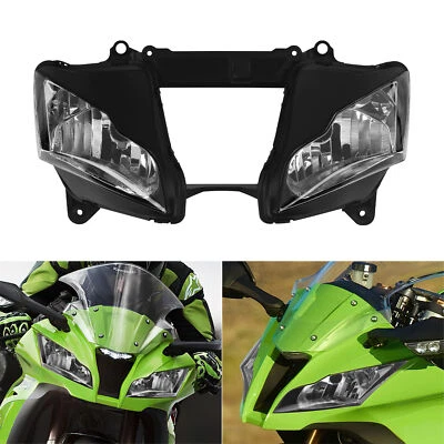 Conjunto de faros delanteros aptos para Kawasaki Ninja ZX-10R 2011 2012 2013 2014 2015 Foto 1 de 4