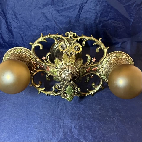 Rewired Single Semi Flush Two Socket light Fixture beautiful Finish 3F Cover