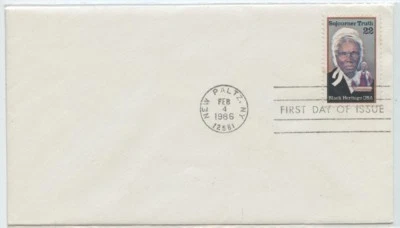 1986 FDC ,SOJOURNER TRUTH, DOUBLE IMAGE BLUE OUTLINE OF BONNET - Image 1 of 2