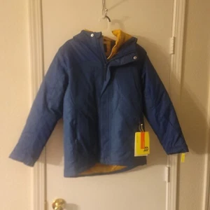 All In Motion Boys Blue 3 In 1 System Jacket Hooded Wind Water Resistant L 12/14 - Picture 1 of 4