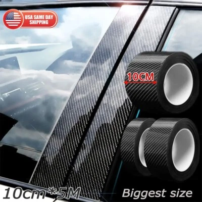 Porsche Car Carbon Fiber Vinyl Sticker Door Sill Scuff Anti Scratch Protection - Image 1 of 4