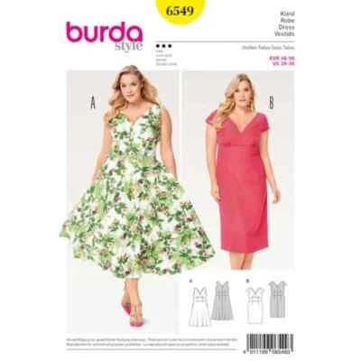 Burda 6549 Sewing Pattern MISSES PLUS SIZE DRESSES Women Pattern Sizes 20 - 30 - Image 1 of 2