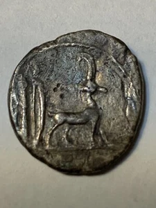 Rare Genuine ancient Roman silver denarius Diana Plancivs 54 BC Cretan Goat - Picture 1 of 3