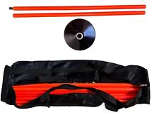 スポーツアジリティ ネオンオレンジポール 6本セット ヘビーベースとバッグ付き 高さ5フィート7インチ サッカー