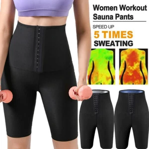 Women Neoprene Sauna Sweat Pants for Weight Loss Workout Thermo Shaper Shorts US - Picture 1 of 20