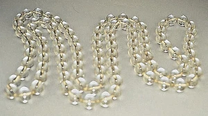 VINTAGE HEAVY 100 ORB CRYSTAL POOLS OF LIGHT 62" FLAPPER LENGTH LONG NECKLACE - Picture 1 of 5