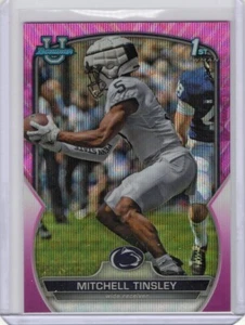 2022 Bowman Chrome University Pink Wave Refractor Mitchell Tinsley RC /125 - Picture 1 of 2