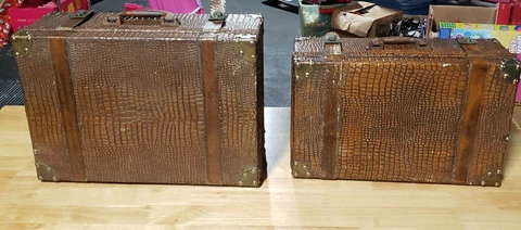 Vintage Traveling Suite Cases. LV? Cover