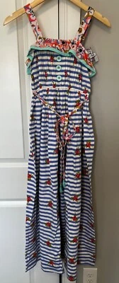 MAXI ROMPER NWT MATILDA JANE Girl 12 BLUE STRIPE MAXI DRESS FLORAL COMFY CUTE - Image 1 of 4