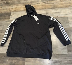 Adidas Maternity Multi Sport Stripe Sweatshirt Black Women’s Size XL NWT Hooded - Picture 1 of 10