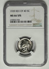 1939 REVERSE OF 40 JEFFERSON NICKEL NGC MS 66 5FS