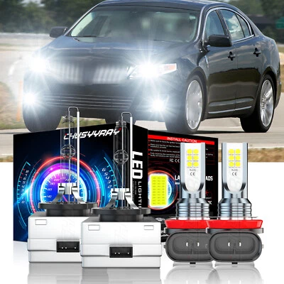 Para For Lincoln MKS 2009-2014 2015 2016 HID/LED faro + Kit luz antiniebla 6000K - Image 1 of 4