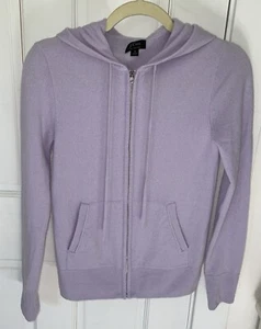 J.crew Womens 100% Cashmere Full Zip Hoodie Sweater Lavender Pastel Purple - Picture 1 of 7