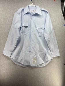 DSCP Mens Button Down Shirt Size 16.5x32 Blue Collared Button Pockets - Picture 1 of 8