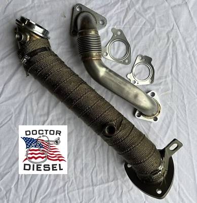 Doctor Diesel USA 3" Turbo Pipe W Up Pipe For 15.5-16 GMC Chevy 6.6L LML Duramax - Image 1 of 2