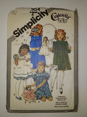 Simplicity 5154 Size 3 Child's Pullover Dress Pintafore Jumper - Image 1 of 2