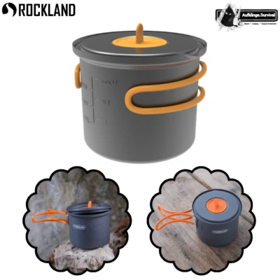 ROCKLAND Outdoor Töpfe TRAVEL LIGHT 0,6L Camping Kochtopf Klappgriff Topf mit Deckel