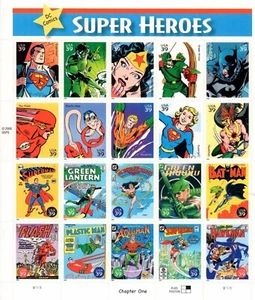 2005 USPS DC Comics Super Heroes Full Sheet Of 20 39-cent Postage Stamps Batman - Picture 1 of 2