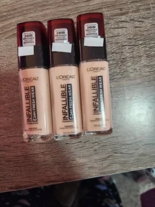 Lot of 3 - #400 L'oreal Infallible 24HR Fresh Wear Foundation - NEW - Picture 1 of 1