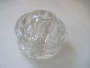 Rana flor vidrio transparente vintage 7 agujeros redonda - Imagen 1 de 4