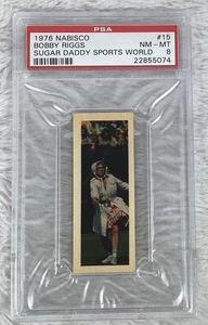 1976 Nabisco Sugar Daddy Sports World #15 Bobby Riggs PSA 8 NM-MT - Bild 1 von 2