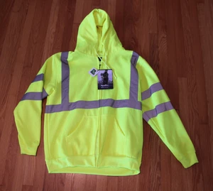 NWT RefrigiWear HiVis Hooded Zip Up Hoodie Jacket Sz XL 0484R - Picture 1 of 5
