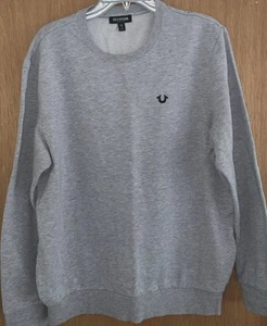 True Religion Men's Large Varsity Crew Neck Grey Jumper - Picture 1 of 3