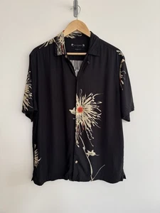 Camisa Allsaints “Shibu” Manga Corta Floral Hawaiana Negra Naranja Mediana/Relajada - Imagen 1 de 10
