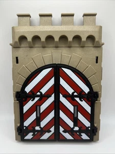 Playmobil 3667 Castle Gate Red White Stripe Entrance Door Replacement Piece - Picture 1 of 5