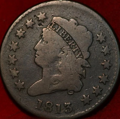 1813 Philadelphia Mint Copper Classic Head Large Cent - Image 1 of 2