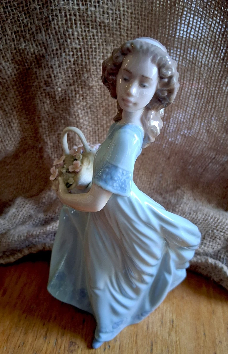 Lladro Girl With Flower Basket for sale | eBay