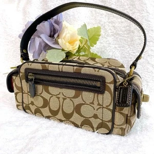 Mini bolso de hombro Coach Signature de lona beige Turnlock 40722 de Japón - Imagen 1 de 17