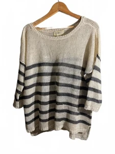 Denim and Supply Ralph Lauren Vintage Leinen gestreifter Strickpullover Large - Bild 1 von 7