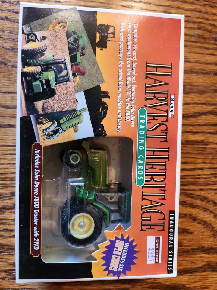 John Deere Trading Cards With 1/64 7800 2wd Tractor Ertl Harvest Heritage