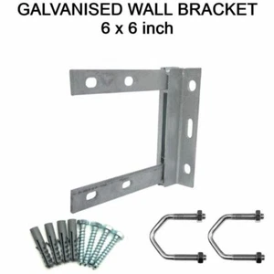 Soporte de montaje en pared aéreo de TV galvanizado de 6′′x 6 pulgadas con kit de fijación para mástil de poste - Imagen 1 de 2