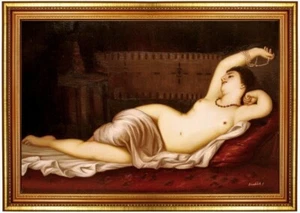Ölbild erotische Frau, Akte, nackte Frau, Ölgemälde HANDGEMALT,Gemälde 60x90cm - Bild 1 von 4
