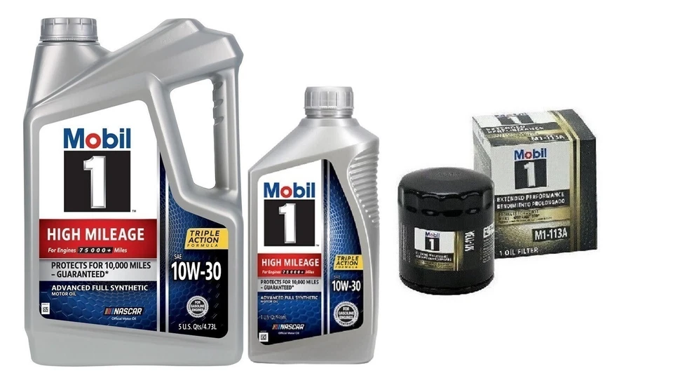 Mobil1 M1-113A Engine Oil Filter & 6 Quarts Mobil1 10W30 Full Syn. H/M Motor Oil - Imagem 1 de 1