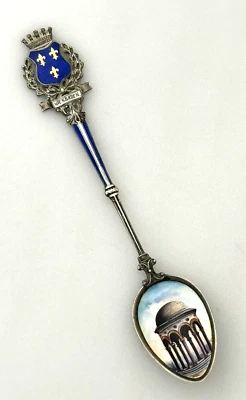 Немецкая сувенирная ложка 800 из серебра и эмали ХРАМ НЕРОБЕРГА Висбаден - Изображение 1 из 4