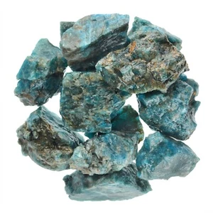 1 lb Blue Apatite Rough Stones - Jewelry Making Craft Rocks Tumbling - Picture 1 of 9
