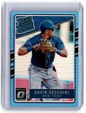 2017 Donruss Optic Carolina Blue Gavin Cecchini RC /50 New York Mets #55