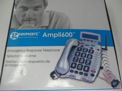 Teléfono fuerte amplificado respuesta emergencia Geemarc AMPLI600 2 alarmas grandes números Foto 1 de 4