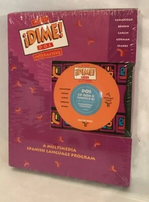 Vtg 1997 DIME! DOS software teach Spanish language prog CD-ROM B Units 5-8 NEW - Image 1 of 2