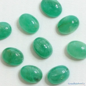 Zambian Emerald Cabochons Natural loose Oval gemstone in sizes 5x3 & 9X7mm| #756 - Bild 1 von 9
