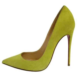 NUEVO CHRISTIAN LOUBOUTIN "So Kate" Zapatos de salón de gamuza amarillos talla 38,5 - Imagen 1 de 4