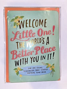 Papyrus New Baby Greeting Card - WELCOME LITTLE ONE Emily McDowell Studio - Picture 1 of 2