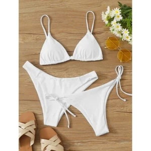 New hot-selling multi-color bikini solid color split swimsuit three-piece - Picture 1 of 11