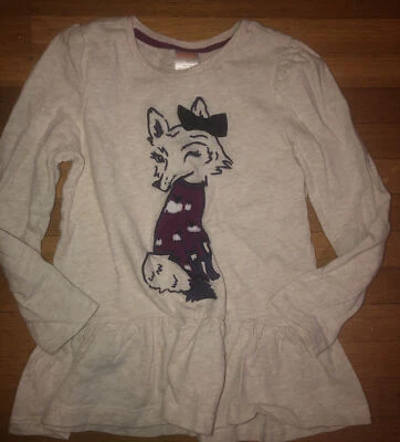 CAMISA TOP ZORRO GUIÑANDO UN OJO CON VOLANTES Algodón PAQUETEADO Y BRILLANTE Talla:4 Usada en Excelente Condición Foto 1 de 3