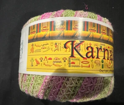 Filati FF "Karnak" color 3008 pink & green 58% cotton Mako 42% nylon 103yds Yarn - Image 1 of 4