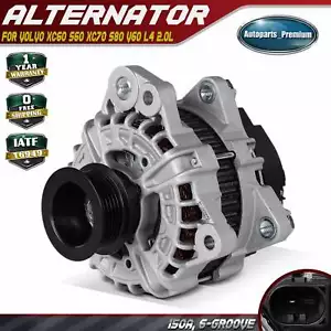 Alternator for Volvo XC60 S60 XC70 S80 V60 L4 2.0L 150A 12V CW 6-Groove Pulley - Picture 1 of 10